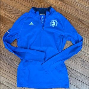 Adidas 2017 Boston Marathon Blue Quarter Zip Pullover